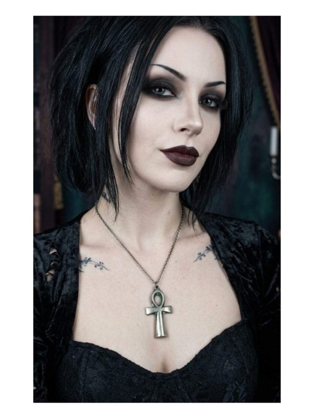 Vintage Silver Plated Ankh Gothic Pendant (Pendant Only)